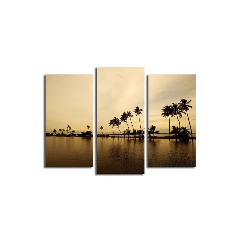 Dekorativ Canvastavla 3-Delar 45x20 cm, Flerfärgad