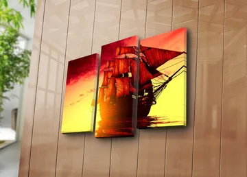 Dekorativ Canvastavla 3-Delar 45x20 cm - Flerfärgad - Inredning - Tavlor & posters - Canvastavla