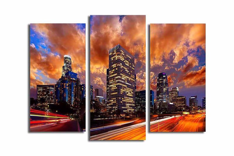 Dekorativ Canvastavla 3-Delar 45x20 cm, Flerfärgad