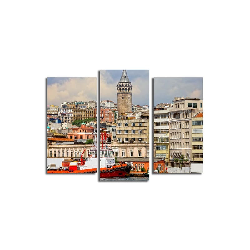 Dekorativ Canvastavla 3-Delar 45x20 cm, Flerfärgad