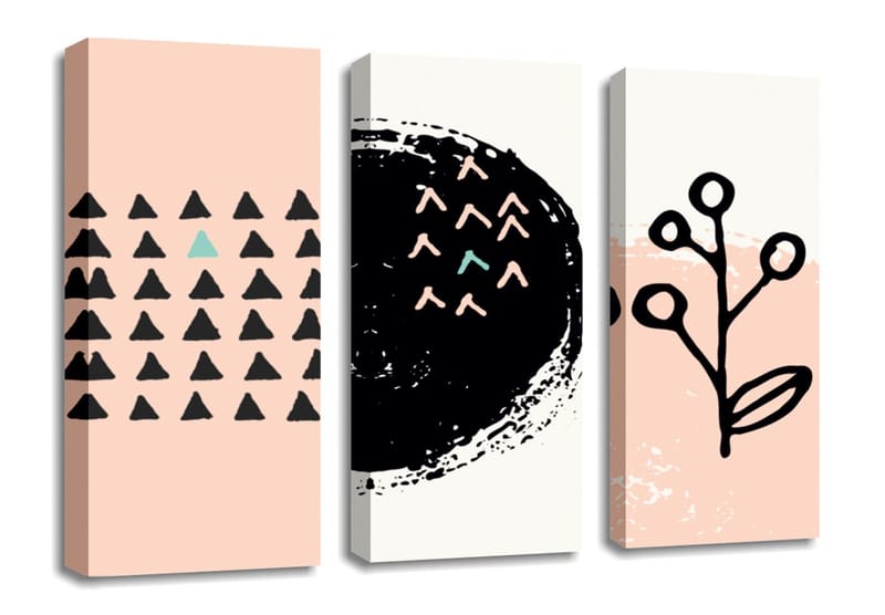 Dekorativ Canvastavla 3-Delar 45x20 cm - Flerfärgad - Inredning - Tavlor & posters - Canvastavla