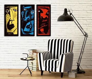 Dekorativ Canvastavla 3-Delar 45x20 cm - Flerfärgad - Inredning - Tavlor & posters - Canvastavla