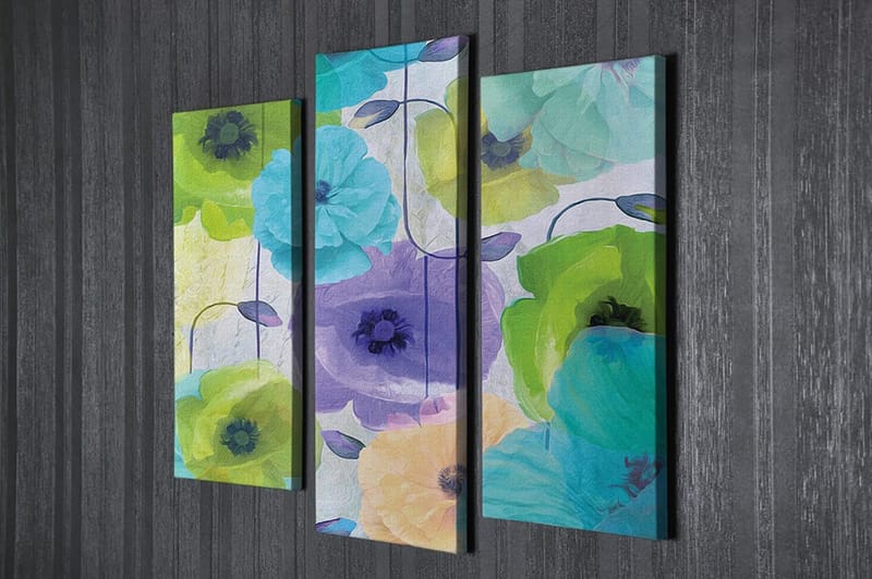 Dekorativ Canvastavla 3-Delar 45x20 cm - Flerfärgad - Inredning - Tavlor & posters - Canvastavla