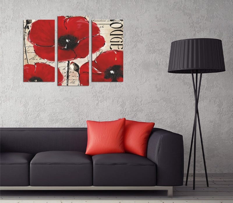 Dekorativ Canvastavla 3-Delar 45x20 cm, Flerfärgad