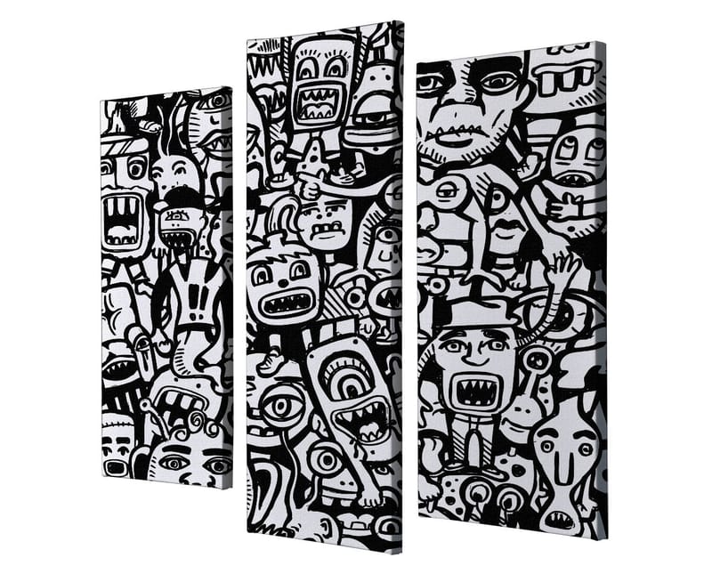 Dekorativ Canvastavla 3-Delar 45x20 cm - Flerfärgad - Inredning - Tavlor & posters - Canvastavla
