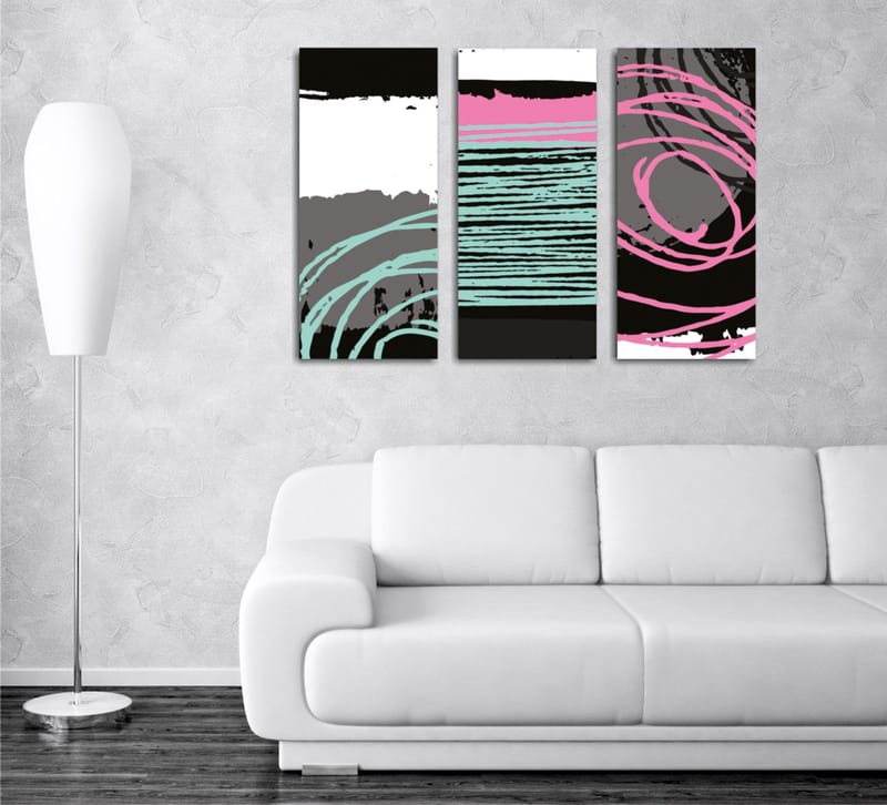 Dekorativ Canvastavla 3-Delar 45x20 cm, Flerfärgad