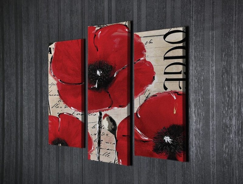 Dekorativ Canvastavla 3-Delar 45x20 cm - Flerfärgad - Inredning - Tavlor & posters - Canvastavla