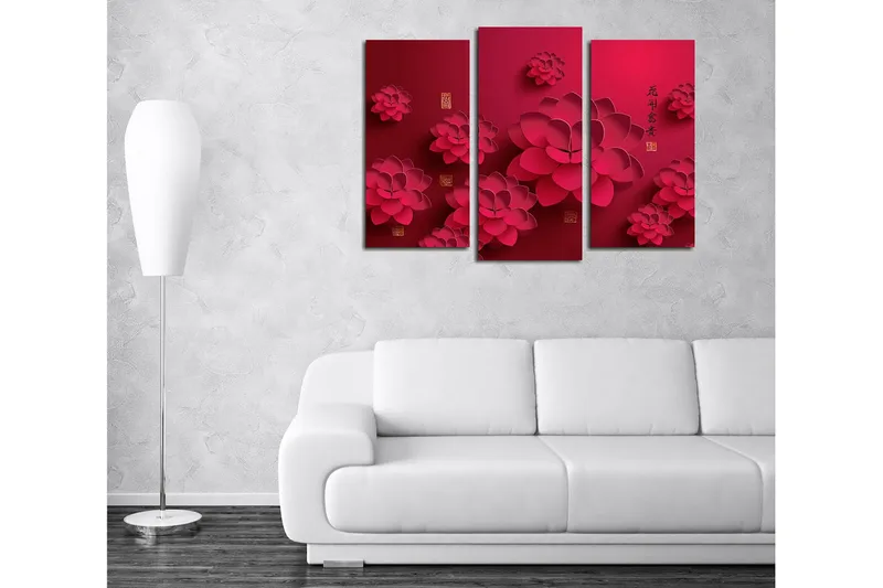 Dekorativ Canvastavla 3-Delar 45x20 cm - Flerfärgad - Inredning - Tavlor & posters - Canvastavla