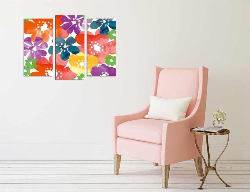 Dekorativ Canvastavla 3-Delar 45x20 cm, Flerfärgad