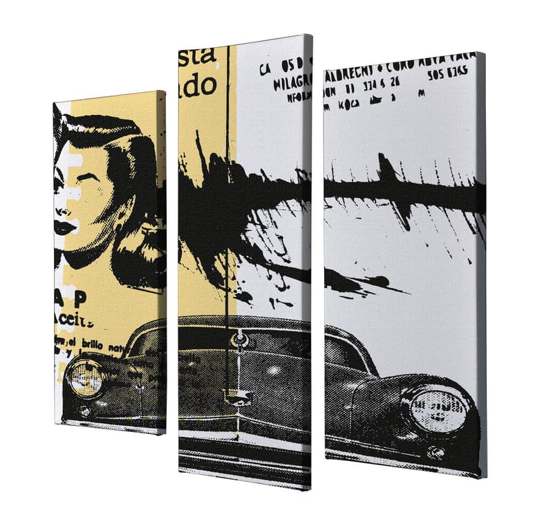 Dekorativ Canvastavla 3-Delar 45x20 cm, Flerfärgad