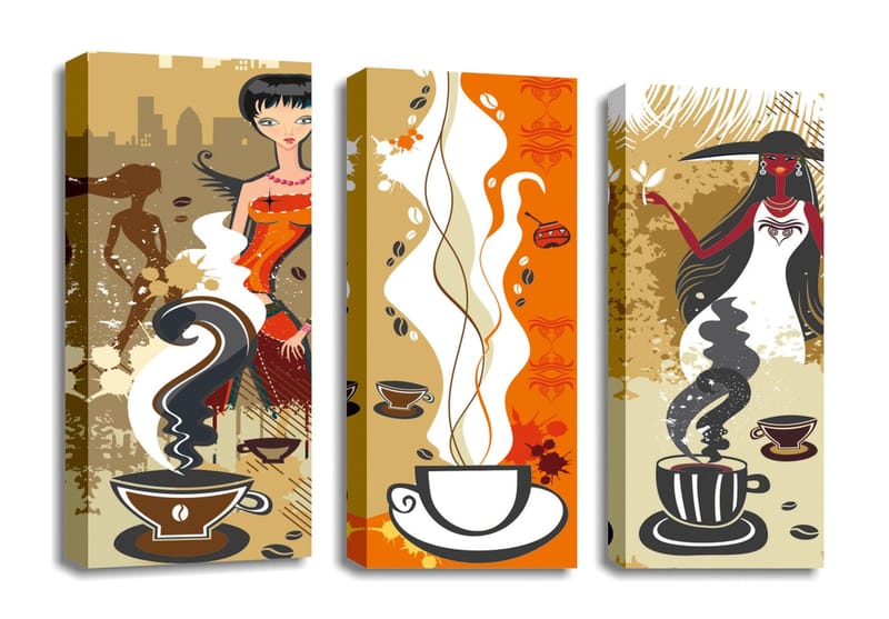 Dekorativ Canvastavla 3-Delar 45x20 cm - Flerfärgad - Inredning - Tavlor & posters - Canvastavla