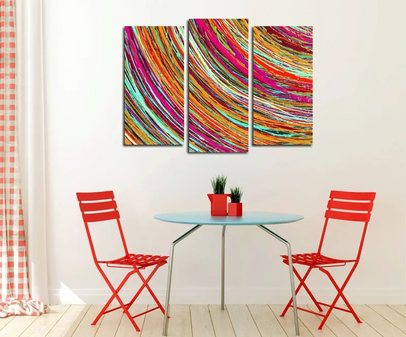 Dekorativ Canvastavla 3-Delar 45x20 cm, Flerfärgad