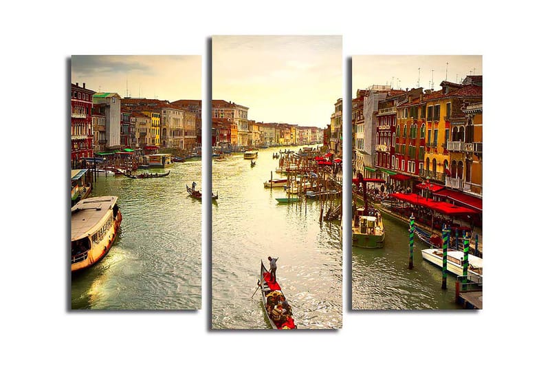 Dekorativ Canvastavla 3-Delar 45x20 cm, Flerfärgad