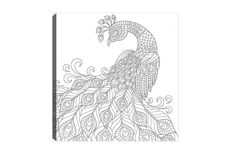 Dekorativ Canvastavla 30x30 cm, Vit|Svart