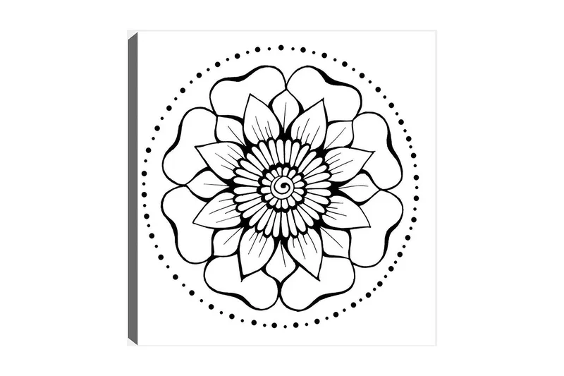 Dekorativ Canvastavla 30x30 cm, Vit|Svart