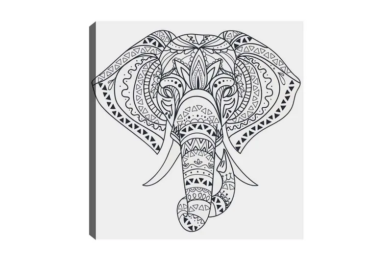 Dekorativ Canvastavla 30x30 cm, Vit|Svart