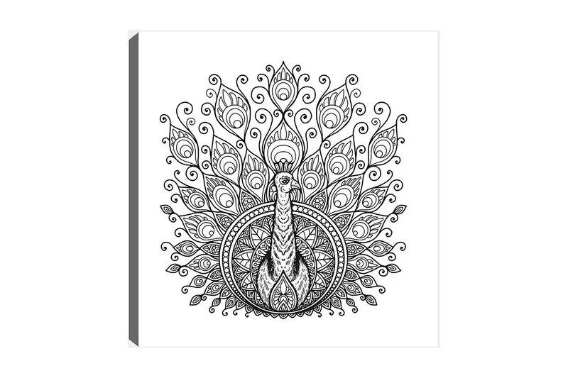 Dekorativ Canvastavla 30x30 cm, Vit|Svart