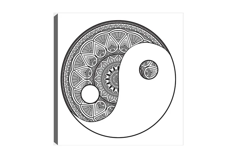 Dekorativ Canvastavla 30x30 cm, Vit|Svart