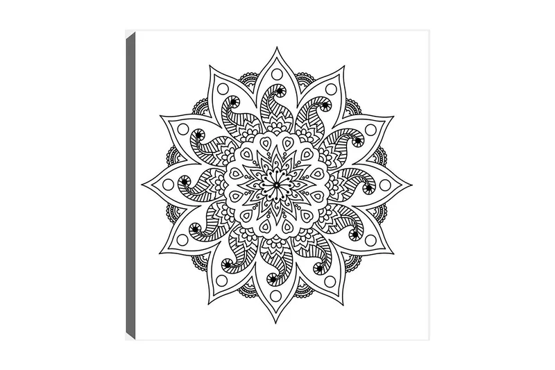 Dekorativ Canvastavla 30x30 cm, Vit|Svart