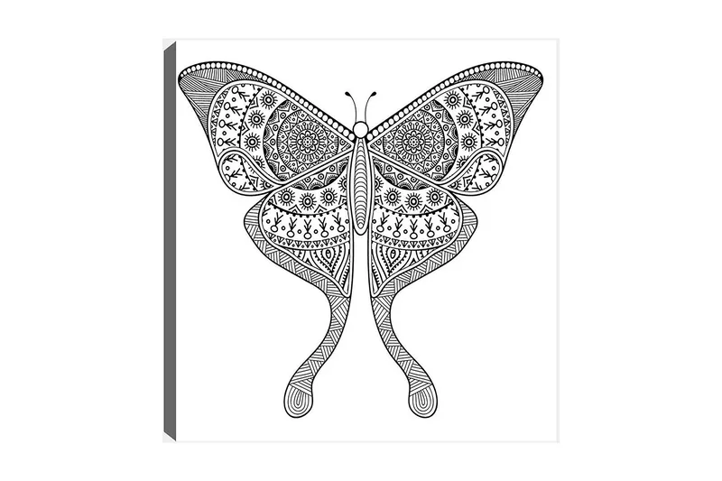 Dekorativ Canvastavla 30x30 cm, Vit|Svart