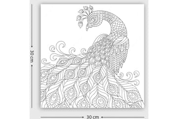 Dekorativ Canvastavla 30x30 cm - Vit|Svart - Inredning - Tavlor & posters - Canvastavla