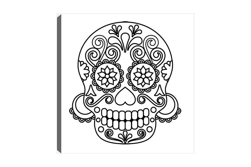 Dekorativ Canvastavla 30x30 cm, Vit|Svart