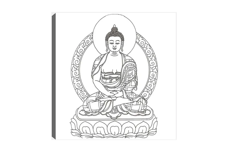 Dekorativ Canvastavla 30x30 cm, Vit|Svart