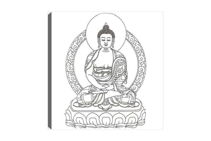 Dekorativ Canvastavla 30x30 cm, Vit|Svart