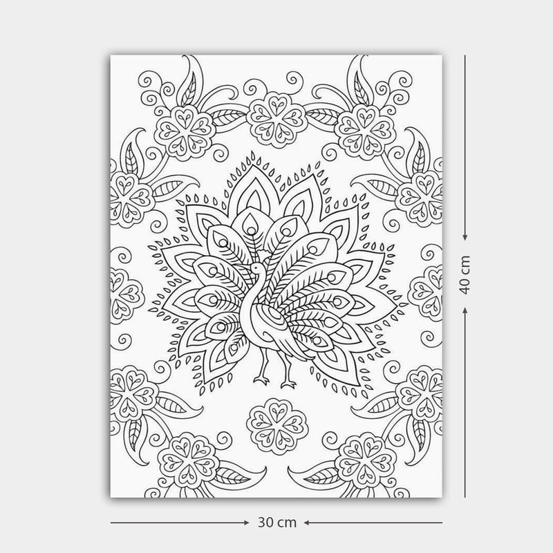 Dekorativ Canvastavla 30x40 cm, Vit|Svart