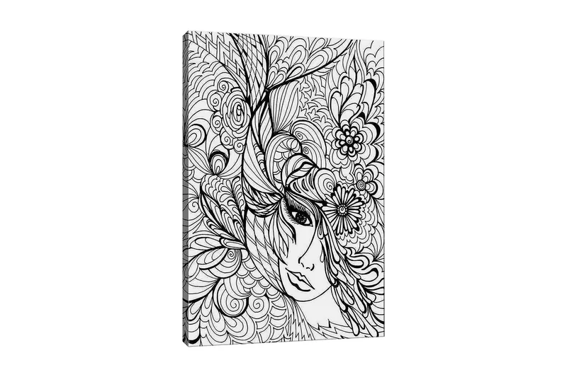 Dekorativ Canvastavla 30x40 cm, Vit|Svart