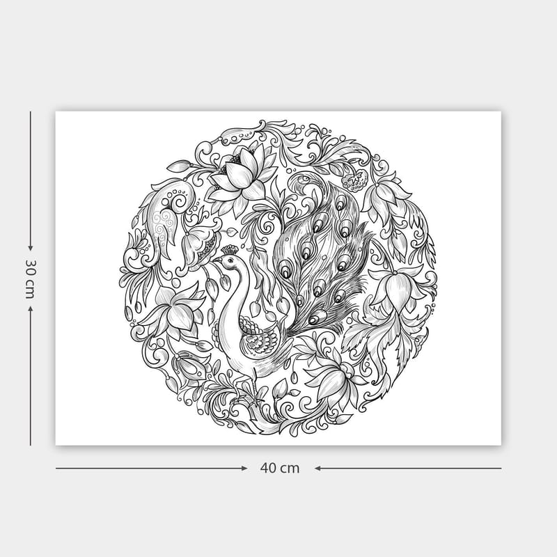 Dekorativ Canvastavla 30x40 cm, Vit|Svart