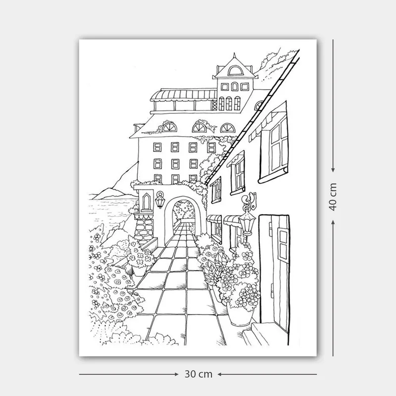 Dekorativ Canvastavla 30x40 cm, Vit|Svart