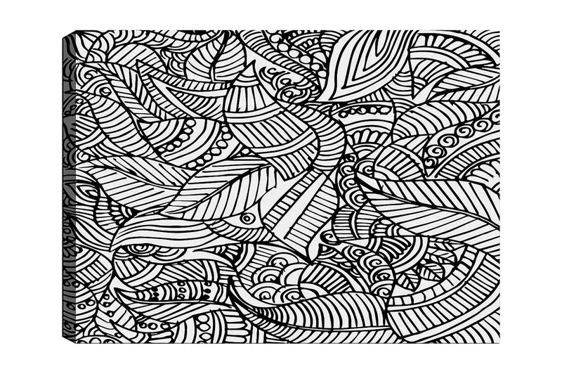 Dekorativ Canvastavla 30x40 cm, Vit|Svart