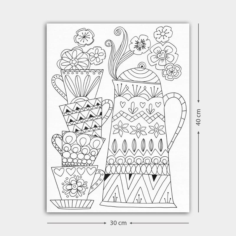 Dekorativ Canvastavla 30x40 cm, Vit|Svart