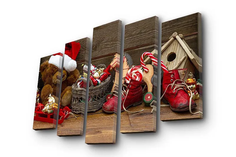 Dekorativ Canvastavla 5-Delar 19x70 cm, Flerfärgad