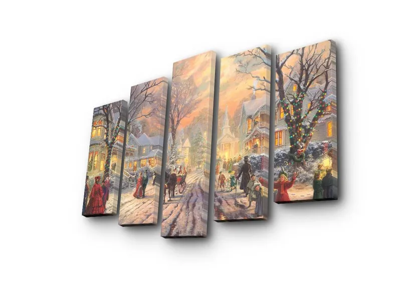 Dekorativ Canvastavla 5-Delar 19x70 cm, Flerfärgad