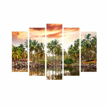 Dekorativ Canvastavla 5-Delar 70x19 cm - Flerfärgad - Inredning - Tavlor & posters - Canvastavla