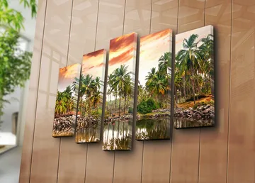 Dekorativ Canvastavla 5-Delar 70x19 cm - Flerfärgad - Inredning - Tavlor & posters - Canvastavla