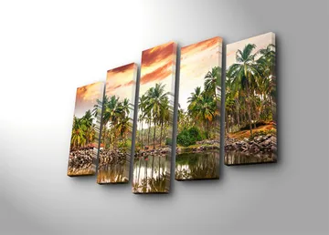 Dekorativ Canvastavla 5-Delar 70x19 cm - Flerfärgad - Inredning - Tavlor & posters - Canvastavla