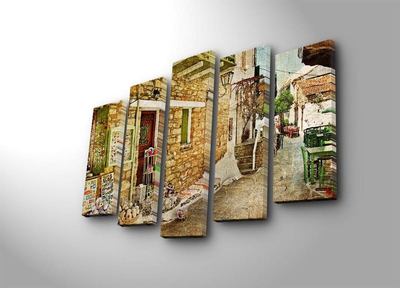 Dekorativ Canvastavla 5-Delar 70x19 cm, Flerfärgad