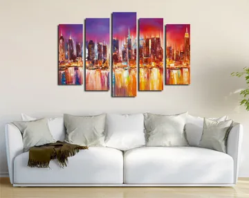 Dekorativ Canvastavla 5-Delar 70x20 cm - Flerfärgad - Inredning - Tavlor & posters - Canvastavla