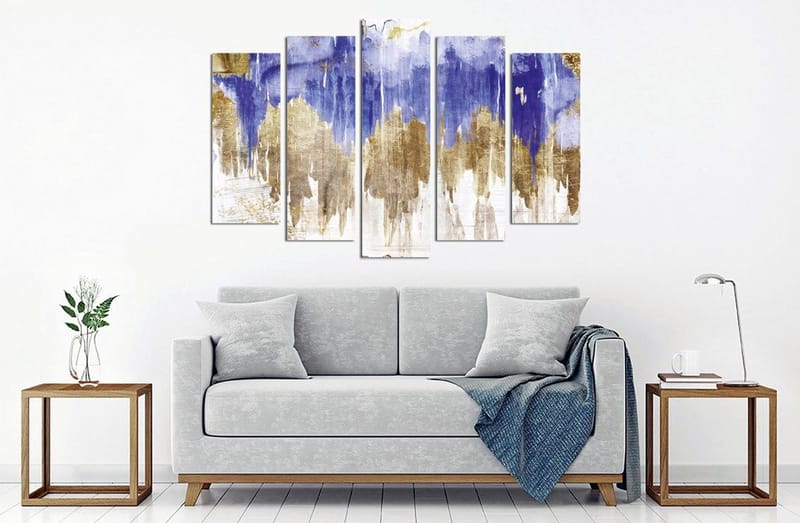 Dekorativ Canvastavla 5-Delar 70x20 cm, Flerfärgad