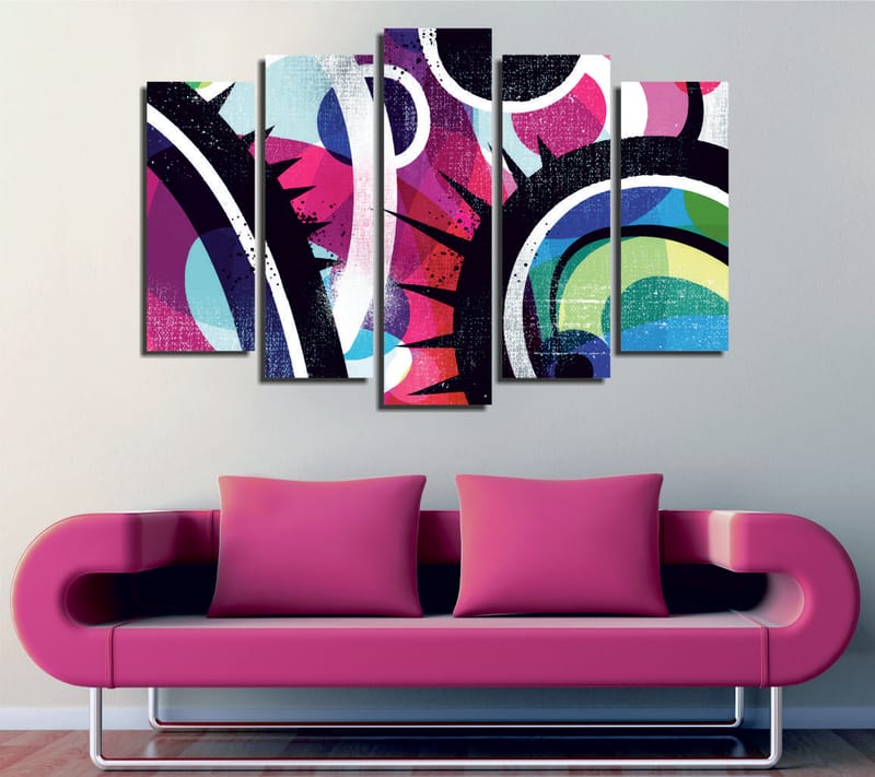 Dekorativ Canvastavla 5-Delar 70x20 cm - Flerfärgad - Inredning - Tavlor & posters - Canvastavla