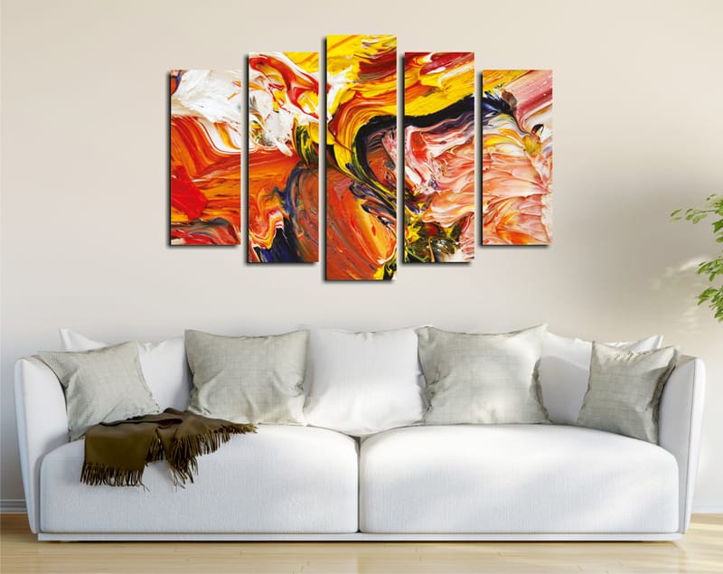 Dekorativ Canvastavla 5-Delar 70x20 cm - Flerfärgad - Inredning - Tavlor & posters - Canvastavla