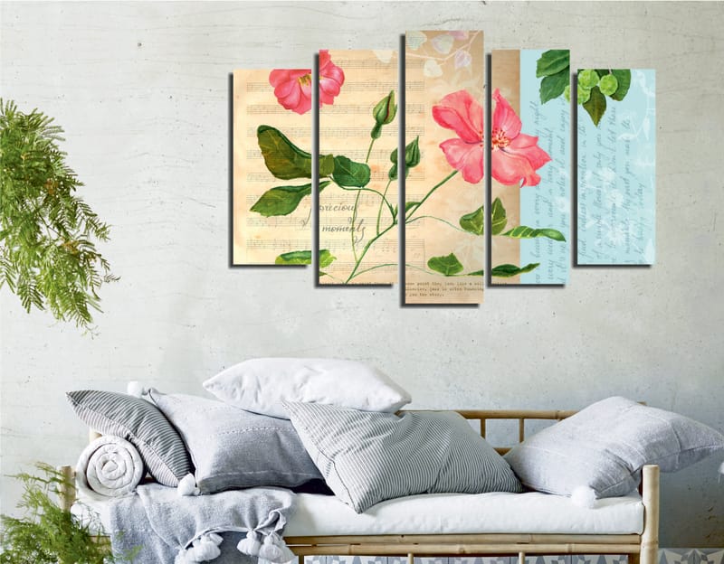 Dekorativ Canvastavla 5-Delar 70x20 cm - Flerfärgad - Inredning - Tavlor & posters - Canvastavla
