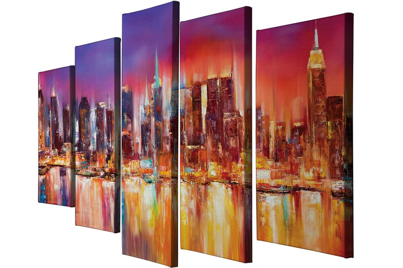 Dekorativ Canvastavla 5-Delar 70x20 cm - Flerfärgad - Inredning - Tavlor & posters - Canvastavla