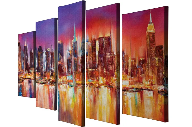 Dekorativ Canvastavla 5-Delar 70x20 cm - Flerfärgad - Inredning - Tavlor & posters - Canvastavla