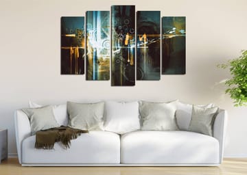 Dekorativ Canvastavla 5-Delar 70x20 cm - Flerfärgad - Inredning - Tavlor & posters - Canvastavla