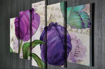 Dekorativ Canvastavla 5-Delar 70x20 cm - Flerfärgad - Inredning - Tavlor & posters - Canvastavla