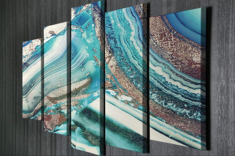 Dekorativ Canvastavla 5-Delar 70x20 cm - Flerfärgad - Inredning - Tavlor & posters - Canvastavla